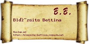 Blázsits Bettina névjegykártya